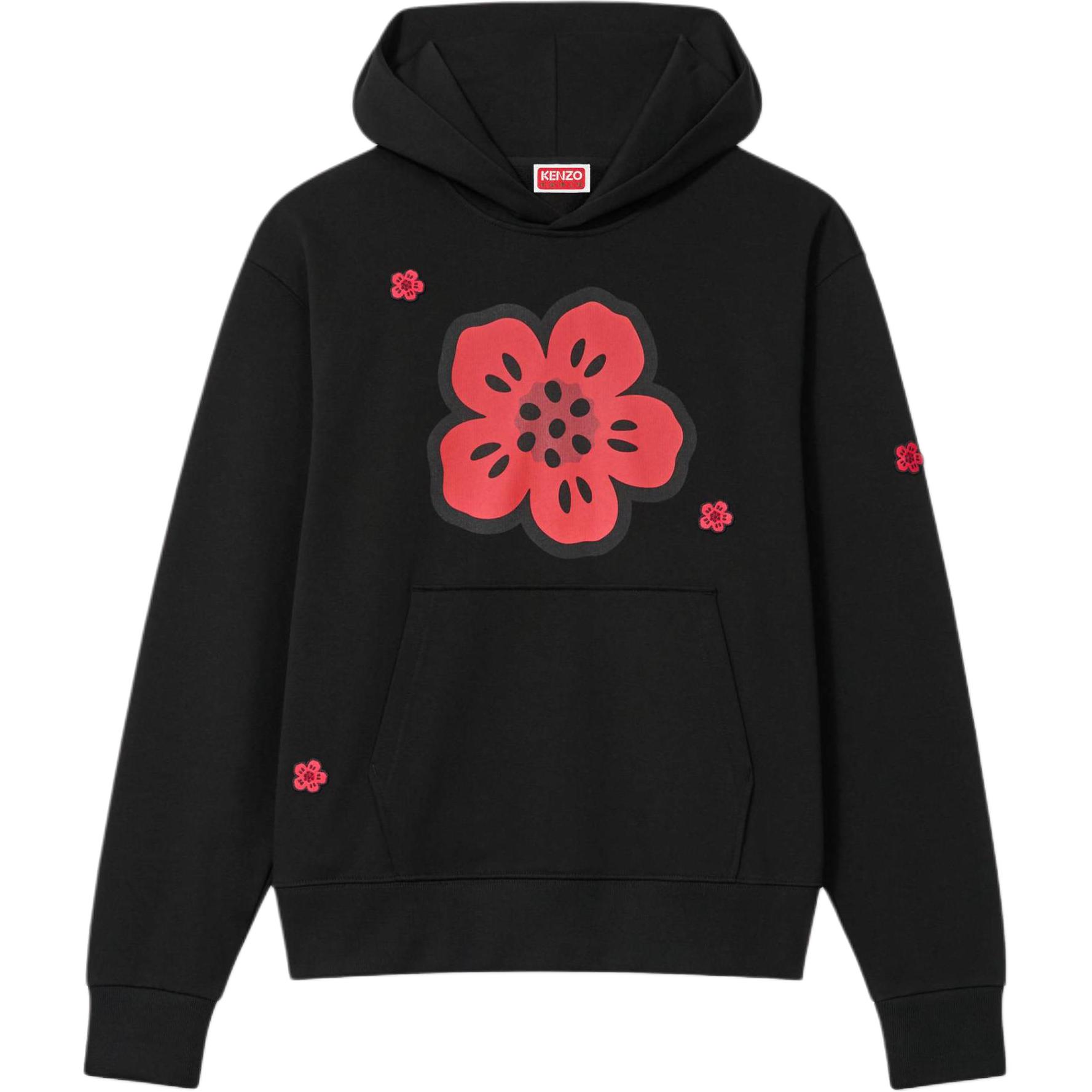 KENZO Black Floral Print Hoodie FE65SW2464MF-99J