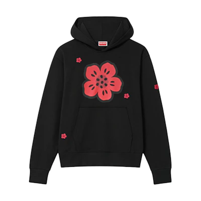 KENZO Black Floral Print Hoodie FE65SW2464MF-99J