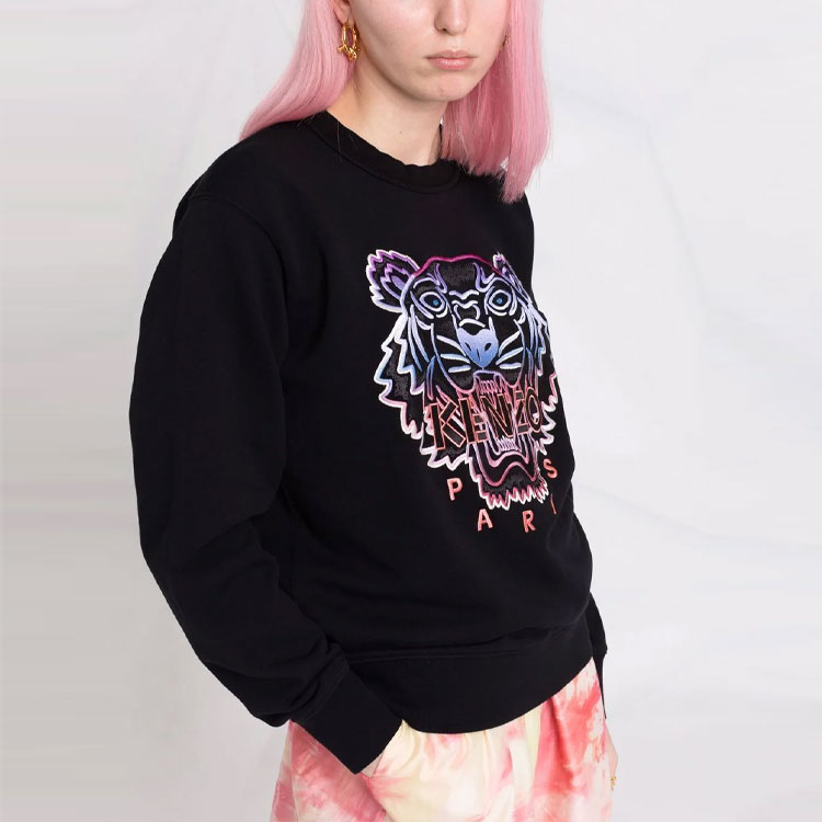 Details for KENZO Sudadera Negra Gradiente Logo Tigre Bordado Pullover SS22. FB62SW8244MA-99B