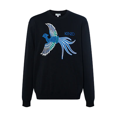 KENZO Black Graphic Print Logo Crewneck Sweatshirt F925PU2443LE-99