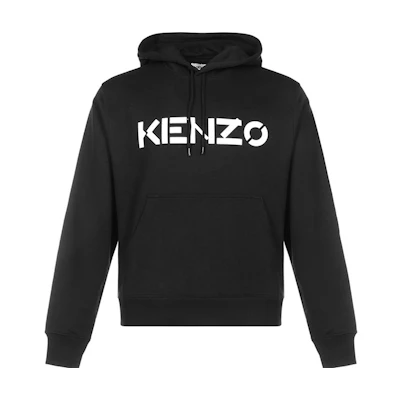 KENZO Black Heavyweight Hoodie with Logo Print FA65SW3004MD-99