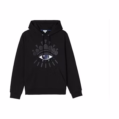 KENZO Black Hoodie with Embroidered Eye Design FA55SW1674XM-99