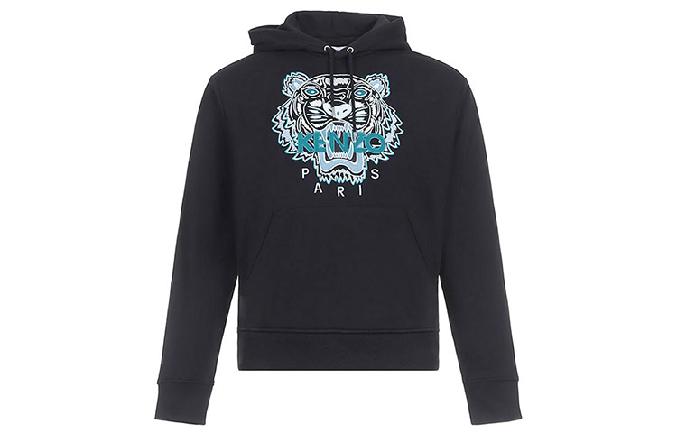 Order KENZO Hoodie Hitam dengan Sulaman Kepala Harimau FA6-5SW310-4XA-99