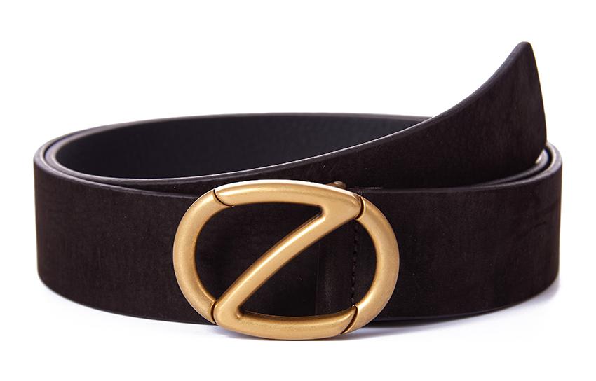Shop KENZO Black Leather Belt with Pin Buckle, 4cm Wide BREGC49SG1TDM