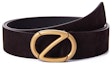 Shop KENZO Black Leather Belt with Pin Buckle, 4cm Wide BREGC49SG1TDM
