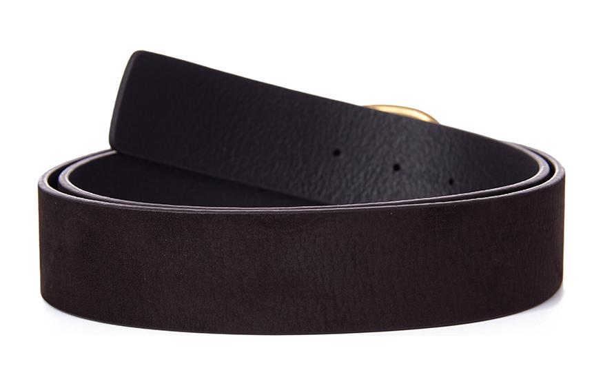 Purchase KENZO Black Leather Belt with Pin Buckle, 4cm Wide BREGC49SG1TDM