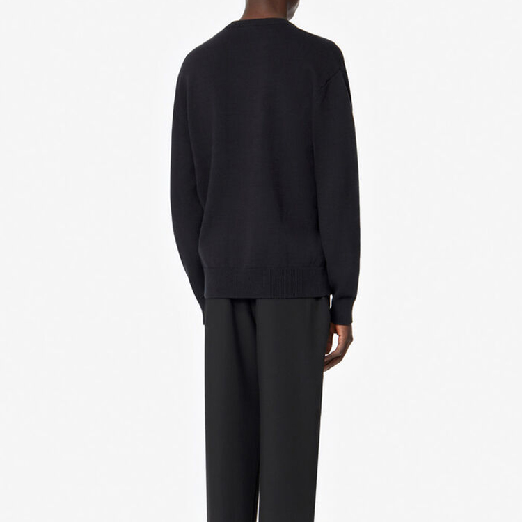 Details for KENZO Black Logo Embroidered Long Sleeve Knit Sweater FA55PU2173LC-99