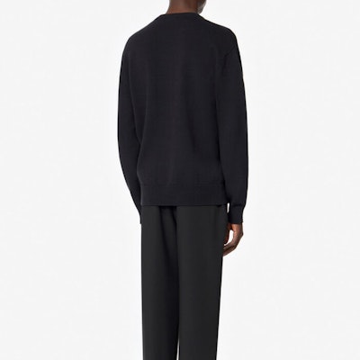 KENZO Black Logo Embroidered Long Sleeve Knit Sweater FA55PU2173LC-99 Details for KENZO Black Logo Embroidered Long Sleeve Knit Sweater FA55PU2173LC-99