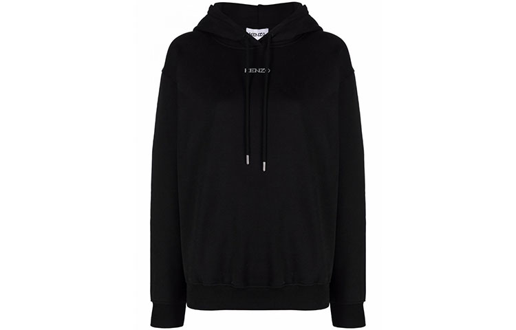 KENZO Black Logo Print Pullover Cotton Sweatshirt FB62SW6404MO-99