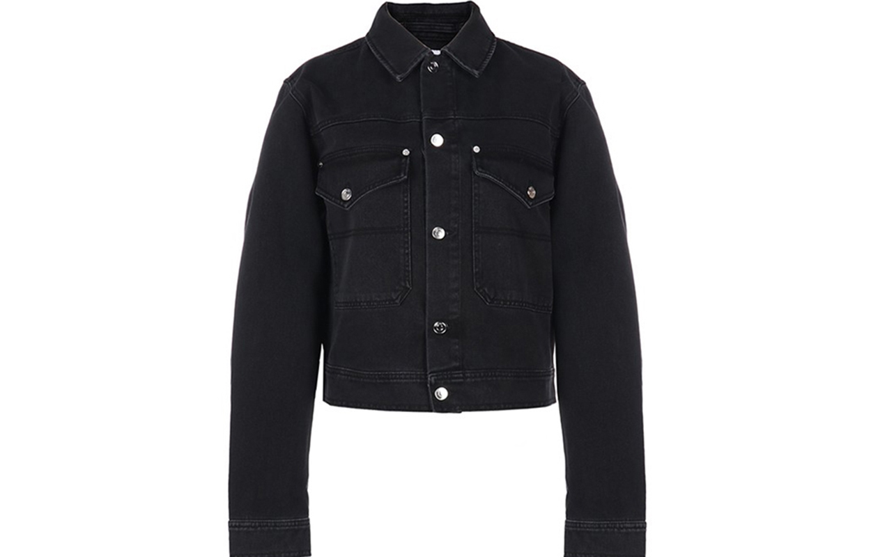 KENZO Black Long-Sleeve Denim Jacket FA65DB5302ED-99
