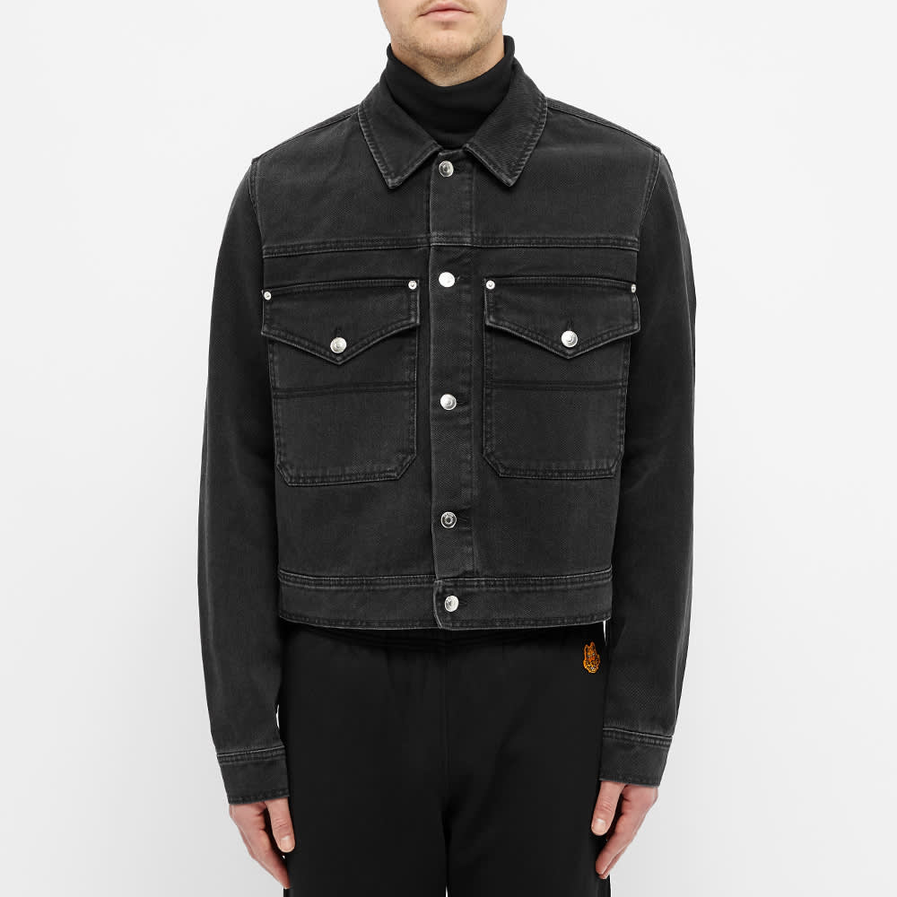 Shop KENZO 黑色長袖牛仔外套 FA65DB5302ED-99