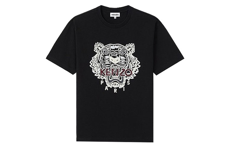 Order KENZO 黑色宽松版虎头刺绣T恤 FA65TS0654YV-99