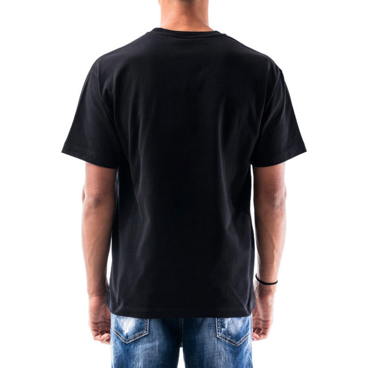 Shop KENZO 黑色宽松版虎头刺绣T恤 FA65TS0654YV-99