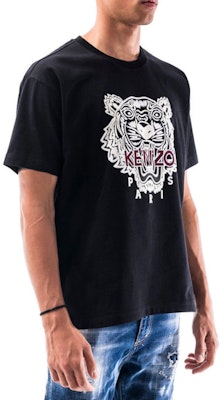 KENZO 黑色宽松版虎头刺绣T恤 FA65TS0654YV-99 Purchase KENZO 黑色宽松版虎头刺绣T恤 FA65TS0654YV-99