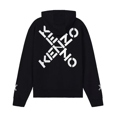 KENZO Black Pullover Sweatshirt with Crossed Letter Logo FA65SW5304MS-99