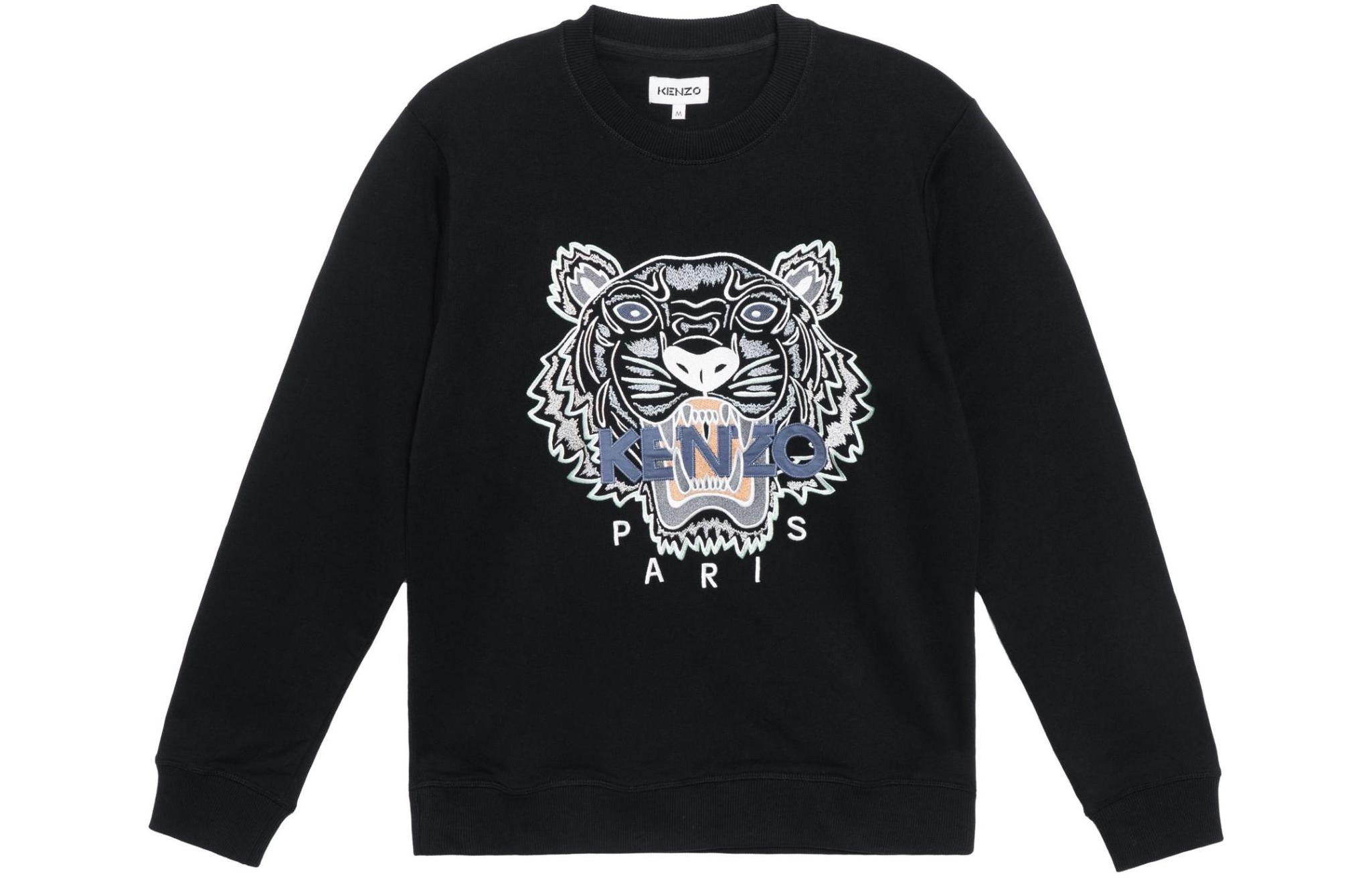 Order KENZO Sweater Hitam dengan Desain Bordir Kepala Harimau FC55SW1234XL-99