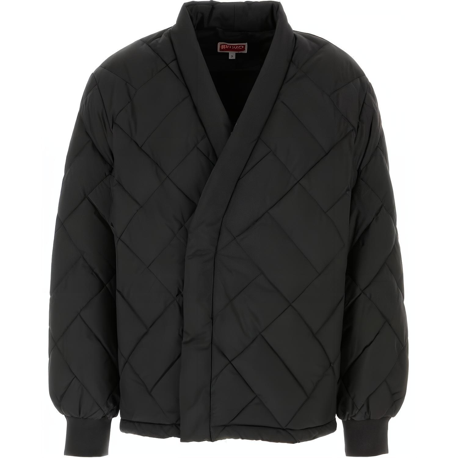 KENZO Black Solid Snap-Button V-Neck Long-Sleeve Jacket FE65MA1459NL-99