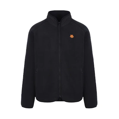 KENZO Black Solid Zip-Up Fleece Casual Jacket FB65BL7604MP-99