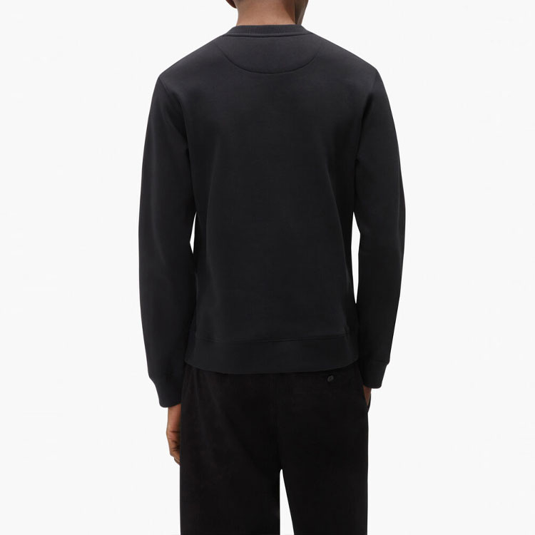 Shop ケンゾー ブラック スウェットシャツ タイガーロゴ刺繍入り FB65SW1204MB-99