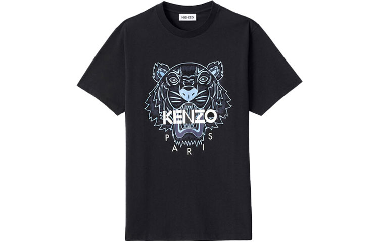 Order KENZO Camiseta Negra con Logo y Estampado de Tigre FB55TS0204YA-99