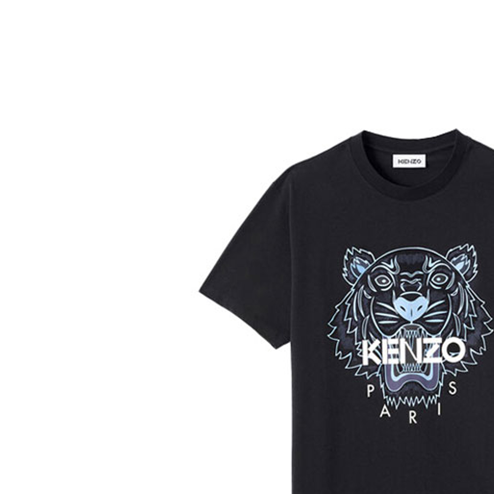 Details for KENZO Camiseta Negra con Logo y Estampado de Tigre FB55TS0204YA-99