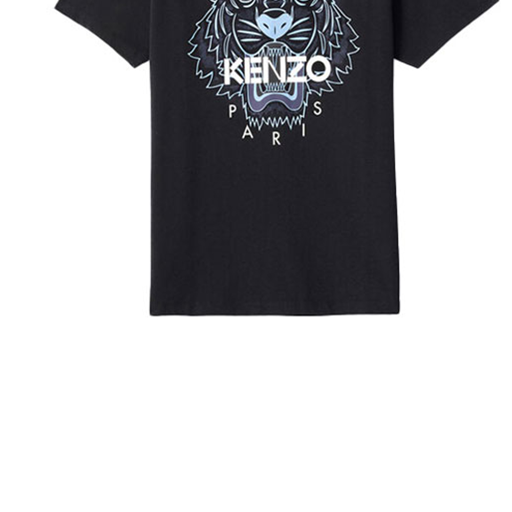Sizing KENZO Camiseta Negra con Logo y Estampado de Tigre FB55TS0204YA-99