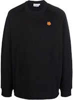 KENZO Black Tiger Crest Embroidered Crewneck Sweatshirt. FB65SW0194ML-99 KENZO Black Tiger Crest Embroidered Crewneck Sweatshirt. FB65SW0194ML-99