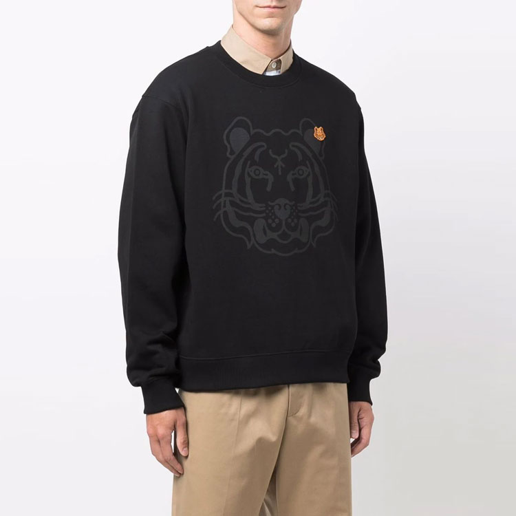 Details for KENZO Sweatshirt Hitam Bordir Tiger Crewneck. FB65SW0054MO-99