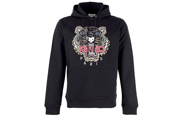 Kenzo Black Tiger Embroidered Pullover Hoodie 5SW3334XA-99