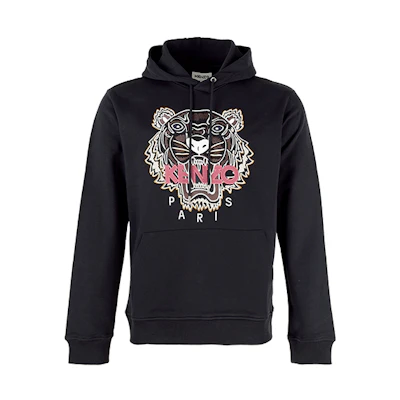 Kenzo Black Tiger Embroidered Pullover Hoodie 5SW3334XA-99