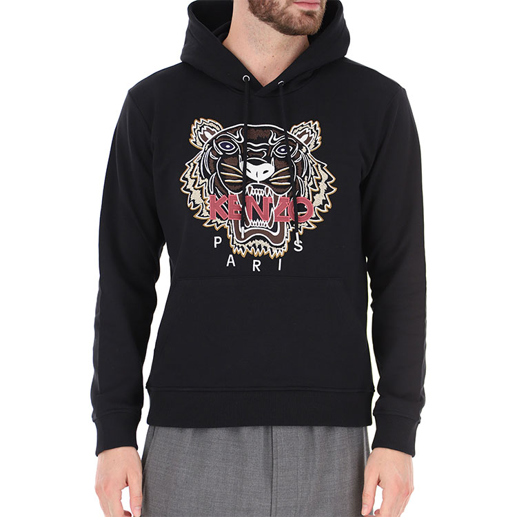 Sizing Hoodie Kenzo Hitam Bersulam Harimau 5SW3334XA-99