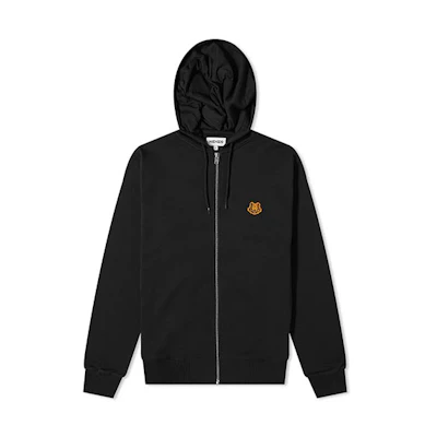 KENZO Black Tiger Embroidered Zip Hoodie Jacket FA65BL7214MD-99