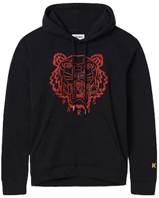 KENZO Black Tiger Head Embroidered Hoodie FB55SW3304MM-99 Order KENZO Black Tiger Head Embroidered Hoodie FB55SW3304MM-99