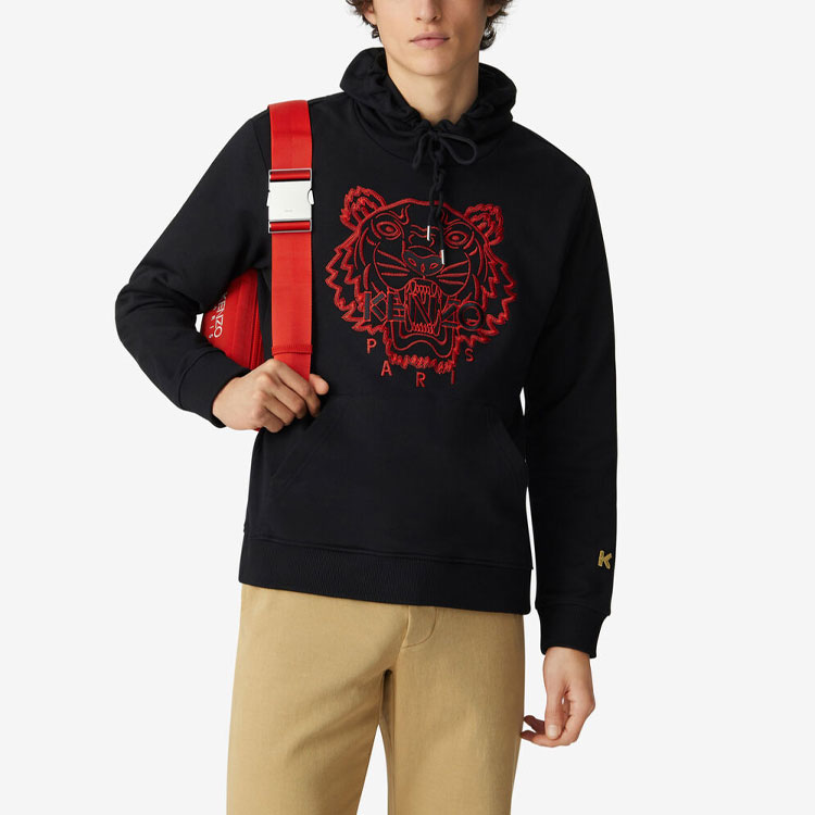 Lookbook KENZO Black Tiger Head Embroidered Hoodie FB55SW3304MM-99