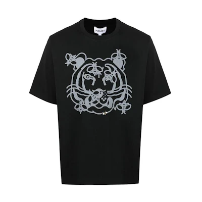 KENZO Black Tiger Head Graphic Crew Neck T-Shirt JHC4SB5TS084-99