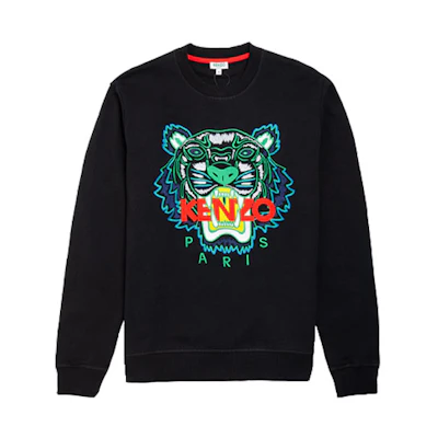 KENZO Black Tiger Logo Embroidered Crewneck Sweatshirt F955SW0014XA-99