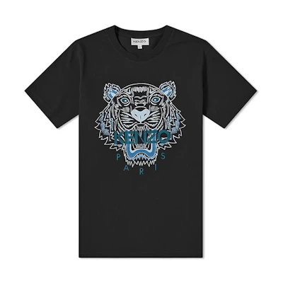 KENZO Black Tiger Print Short Sleeve T-Shirt FA65TS0204YA-99