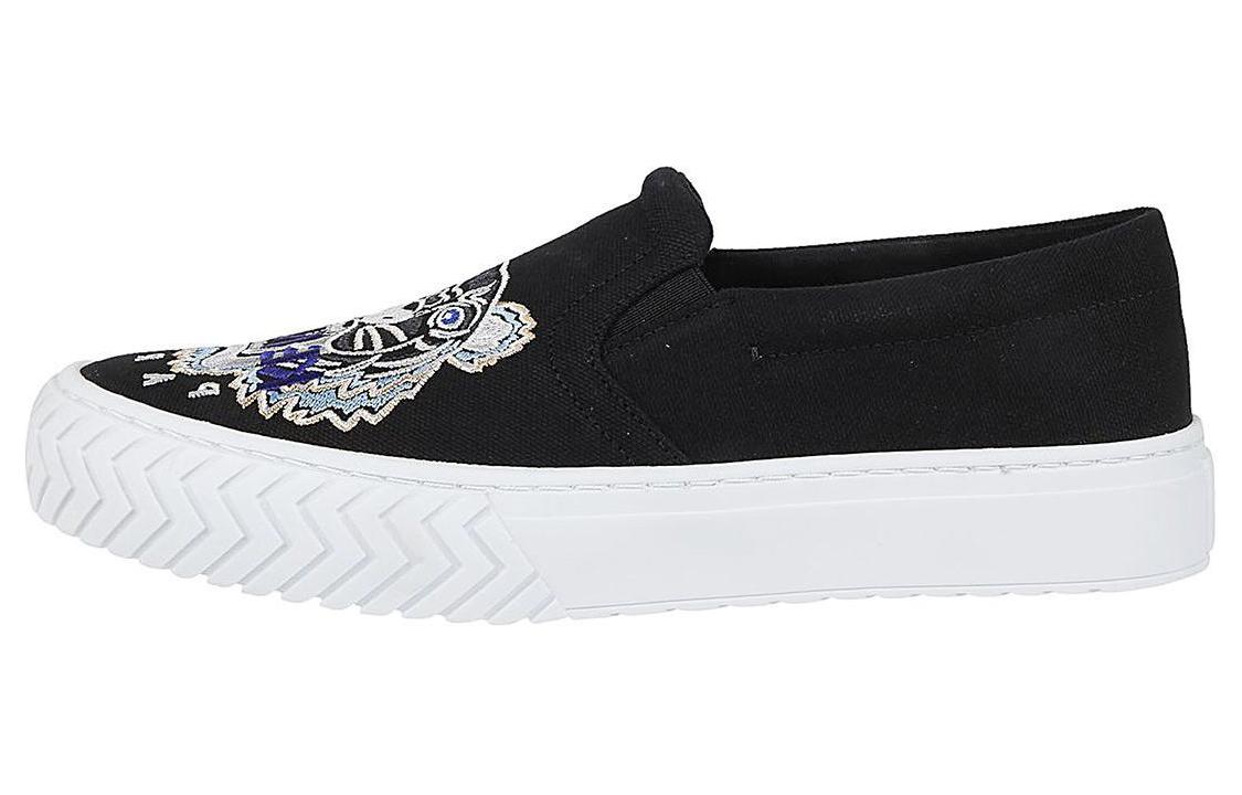 Kenzo Black White 'Tiger Embroidery Slip-On' F96-5SN200-F70-99