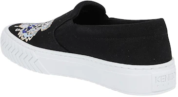Shop Kenzo Hitam Putih 'Sepatu Slop Bordir Harimau' F96-5SN200-F70-99