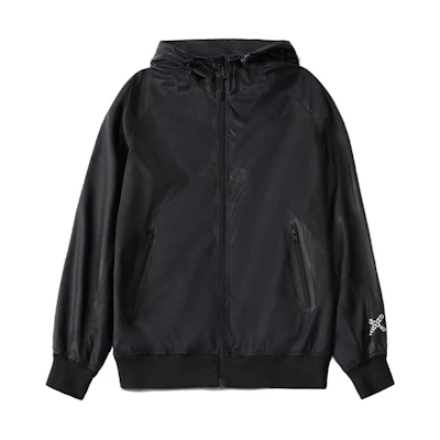 KENZO Black X Logo Hooded Windbreaker Jacket FA65BL1511NG-99
