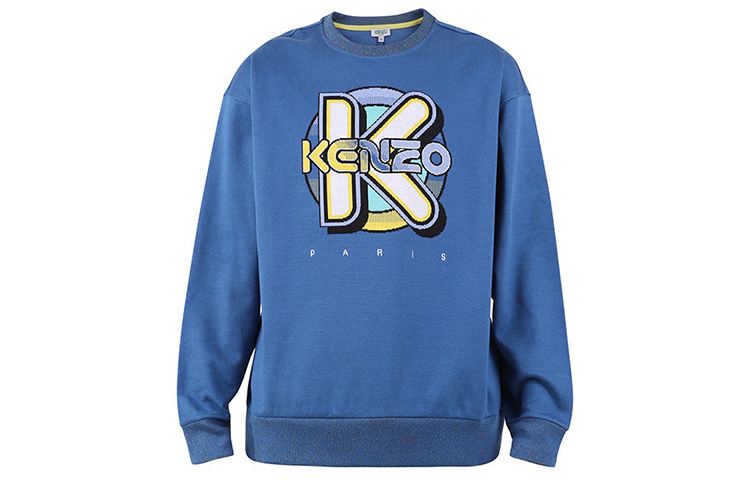 KENZO Blue Crewneck Pullover Long Sleeve Sweatshirt FA55SW5014DD-73