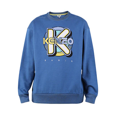 KENZO Blue Crewneck Pullover Long Sleeve Sweatshirt FA55SW5014DD-73