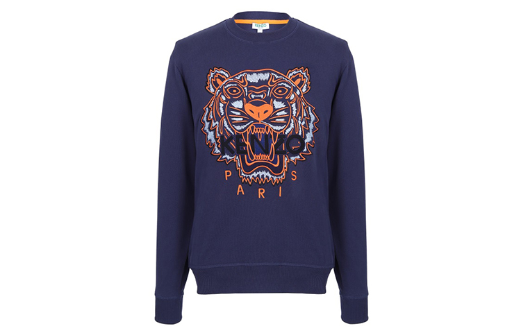 Kenzo Blue Embroidered Tiger Logo Crewneck Sweatshirt F965SW0014XA-78