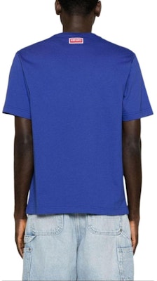 KENZO Blue Embroidered Tiger Logo Graphic Crewneck T-Shirt for Men FE55TS1874SG-75 Shop KENZO Blue Embroidered Tiger Logo Graphic Crewneck T-Shirt for Men FE55TS1874SG-75