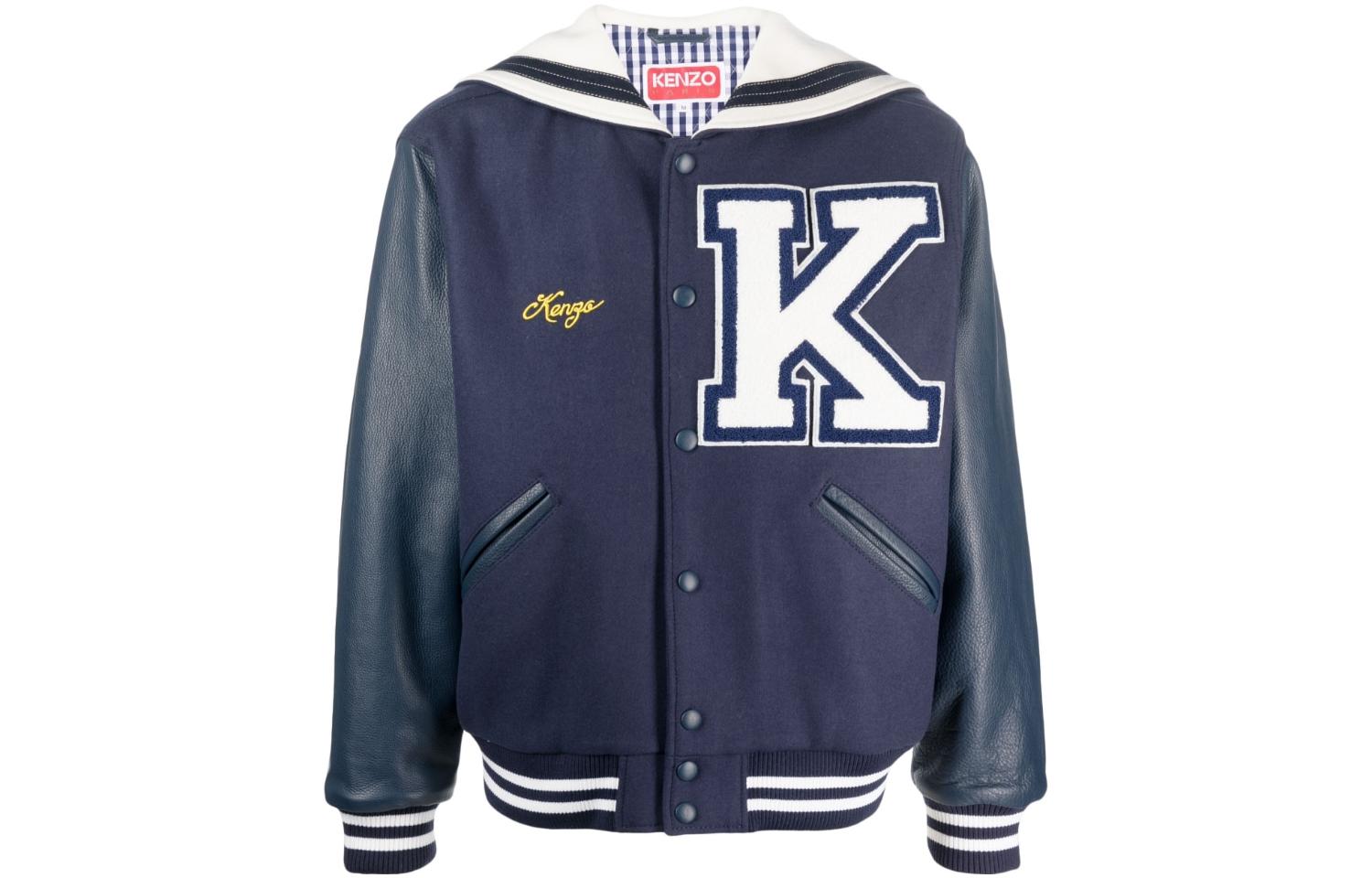 KENZO Blue Letter Print Casual Jacket FD55BL1339ON-77