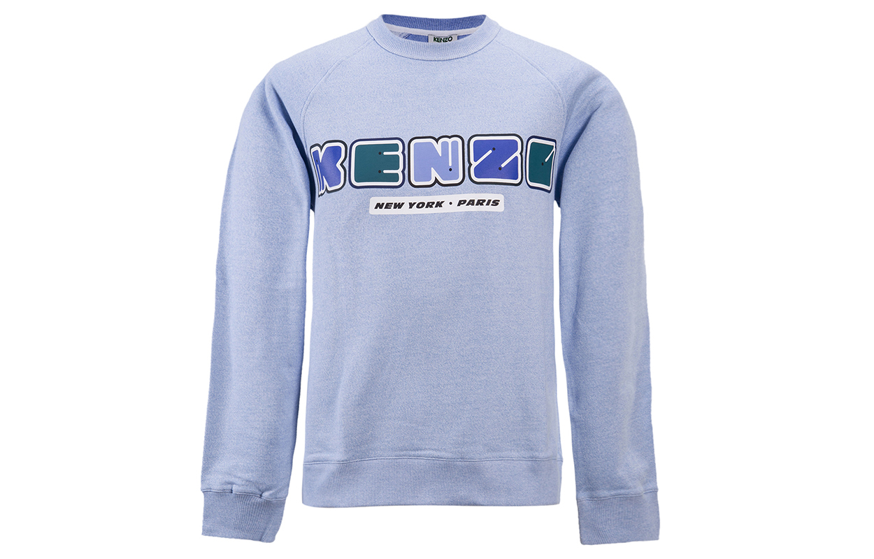 KENZO Blue Logo Cotton Pullover Long-Sleeve Sweatshirt 5SW1514MA-64