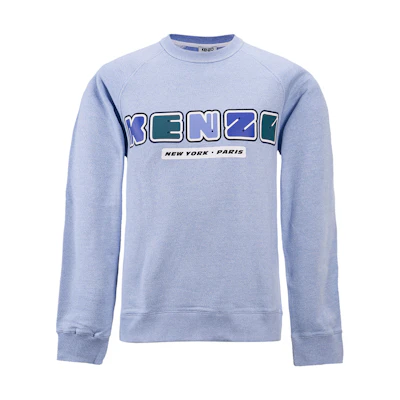 KENZO Blue Logo Cotton Pullover Long-Sleeve Sweatshirt 5SW1514MA-64