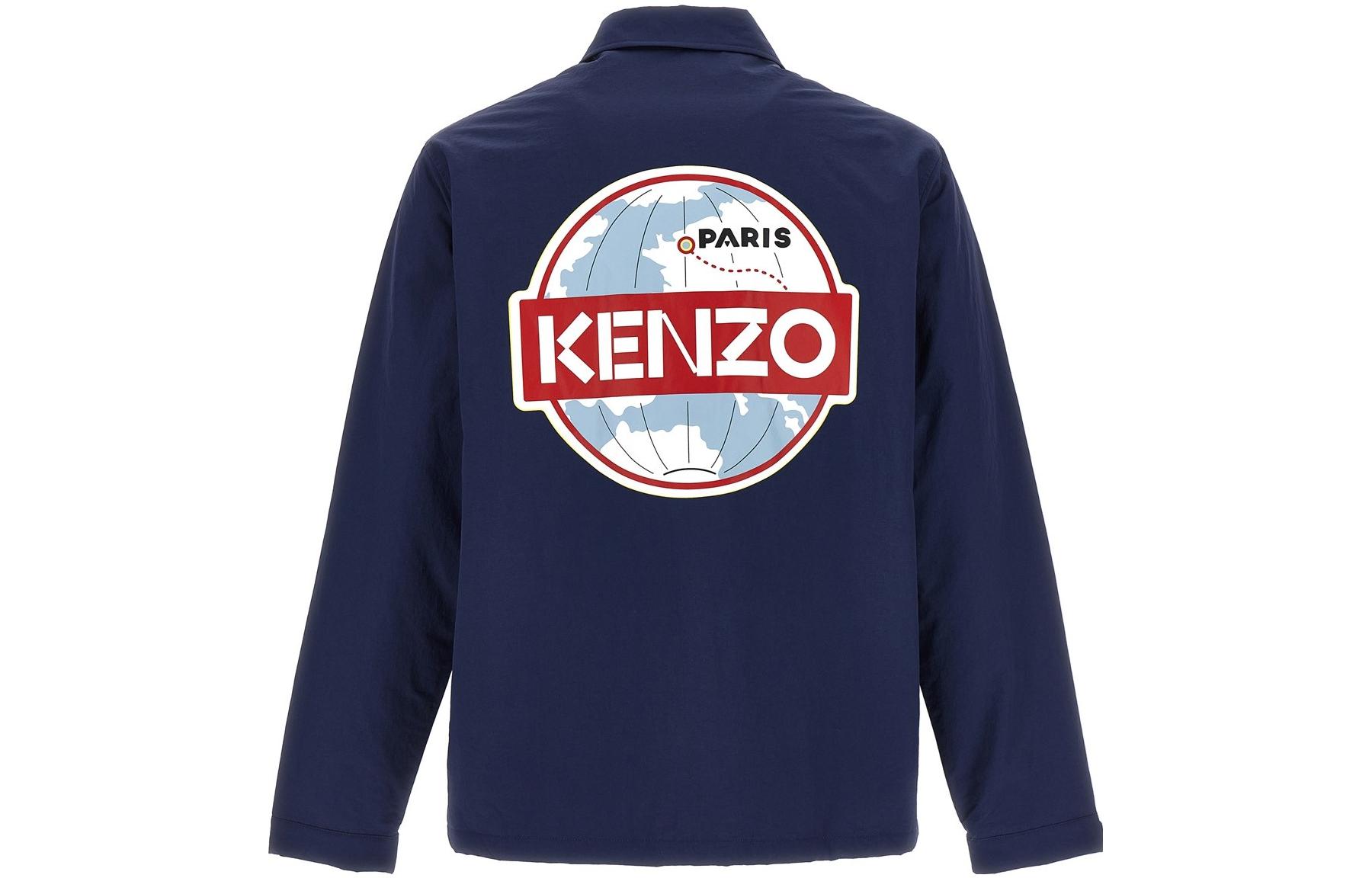 Kenzo Blue Logo Print Long-Sleeve Jacket FD65BL0629NG-77 圖 3