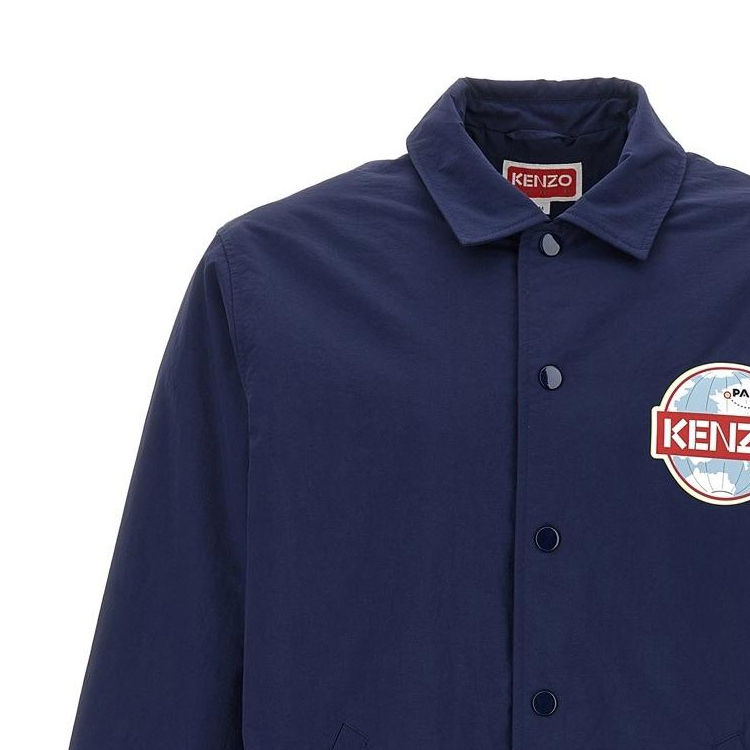 Kenzo Blue Logo Print Long-Sleeve Jacket FD65BL0629NG-77 圖 4