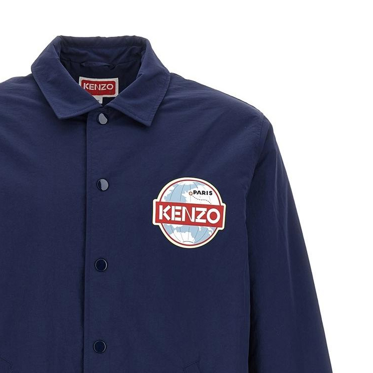 Kenzo Blue Logo Print Long-Sleeve Jacket FD65BL0629NG-77 圖 5